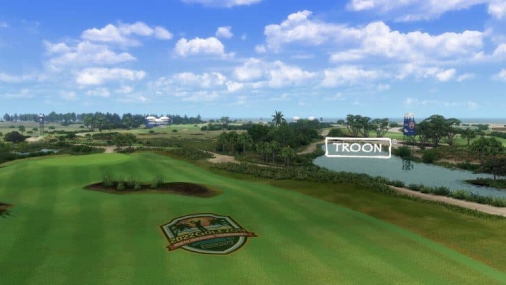 Overview Drone View of Course, 2022 Golfzon National American Tournament, Troon Logo