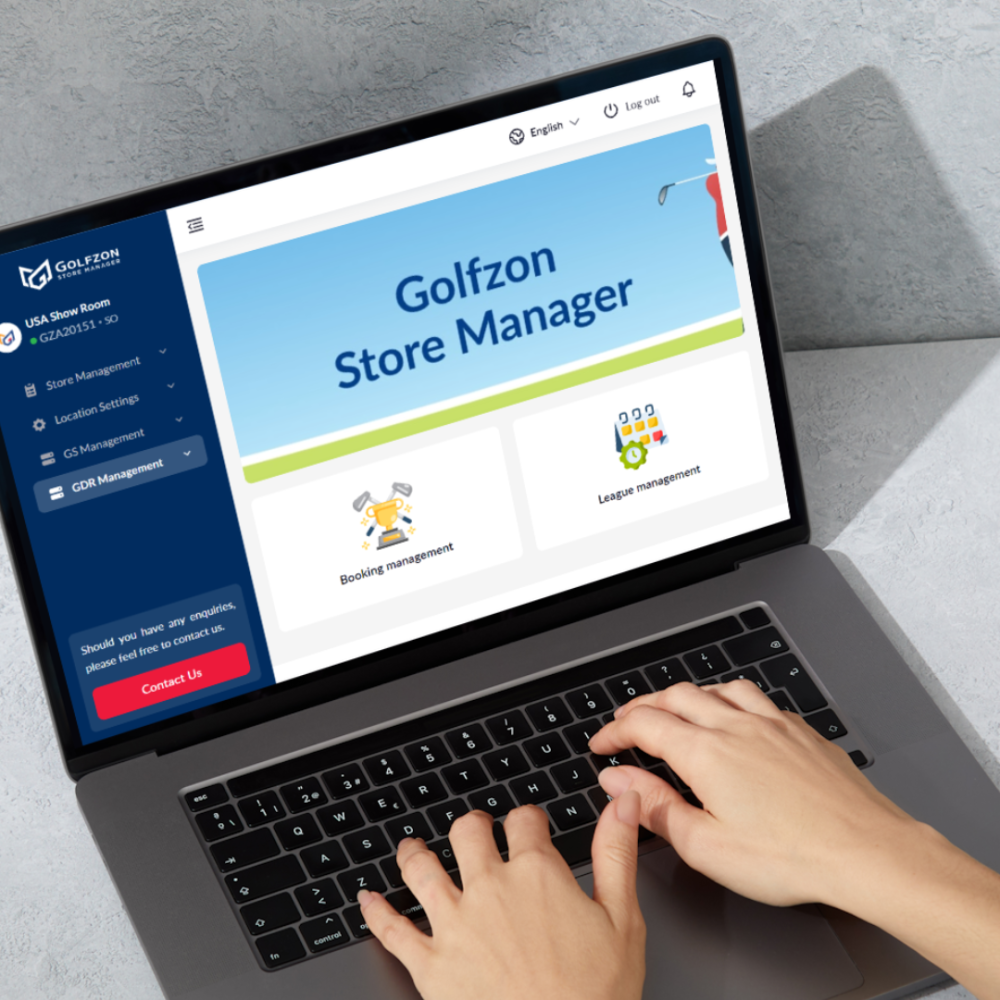 Golfzon Store Manager Web Application on Laptop