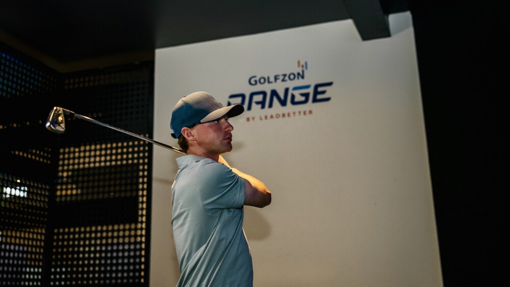 Golfer holding finish