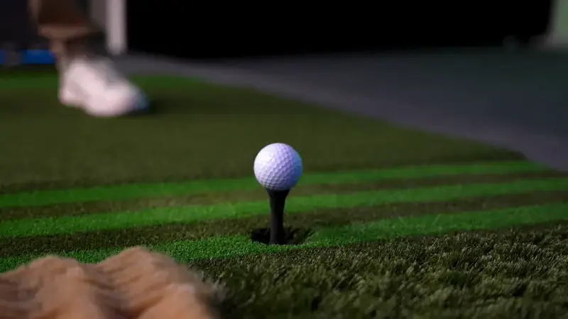 Driver Hitting Ball on Auto-Tee, Auto Tee, Moving Graphic