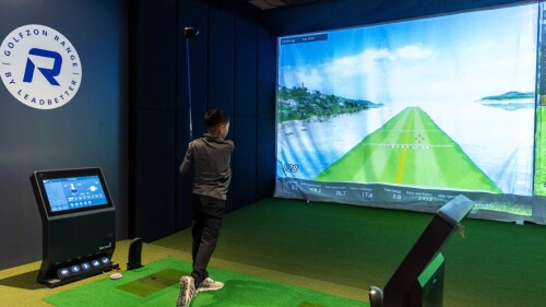 Child, Teenager, Young Adult Golfer Practicing on GDR System at Golfzon Range by Leadbetter