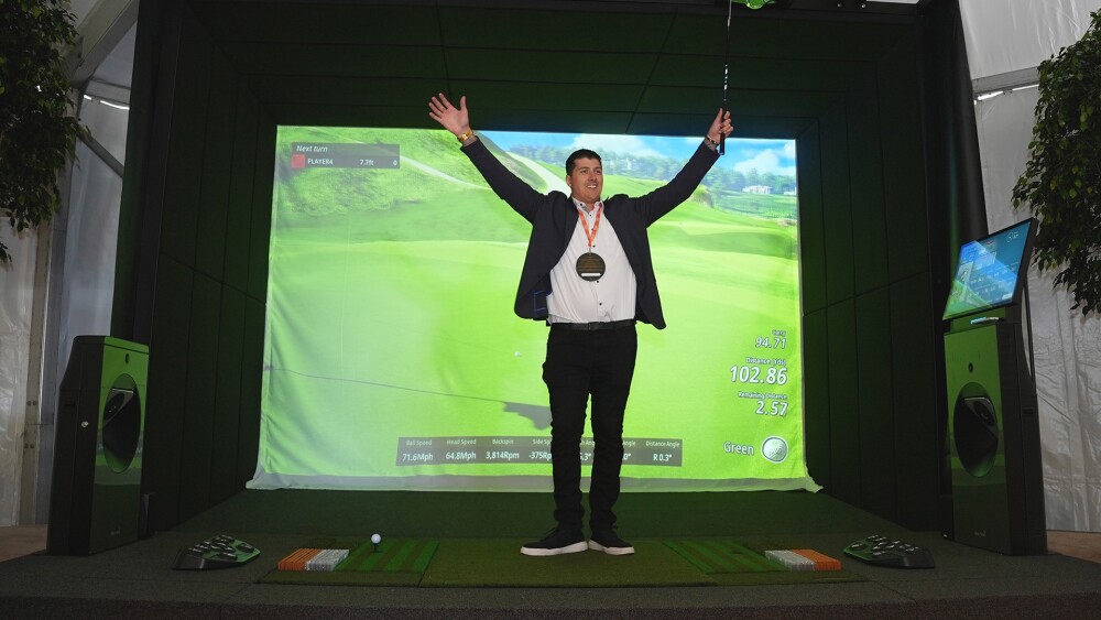 Man at Pebble Beach Celebrating