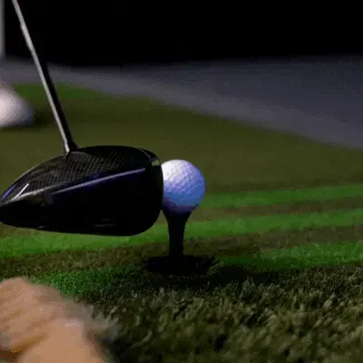 Driver Hitting Ball on Auto-Tee, Auto Tee, Moving Graphic