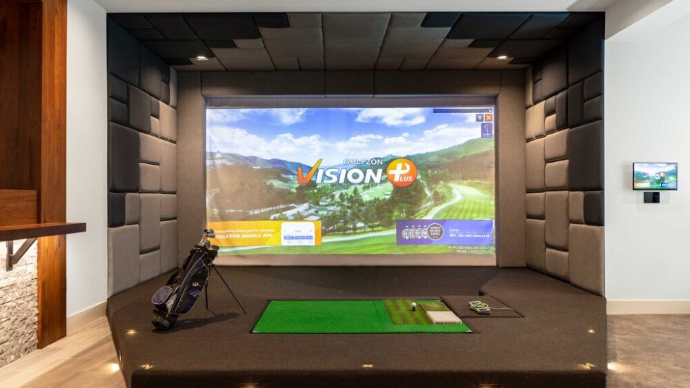 Straight-On View of Golfzon Simulator Residential Buildout